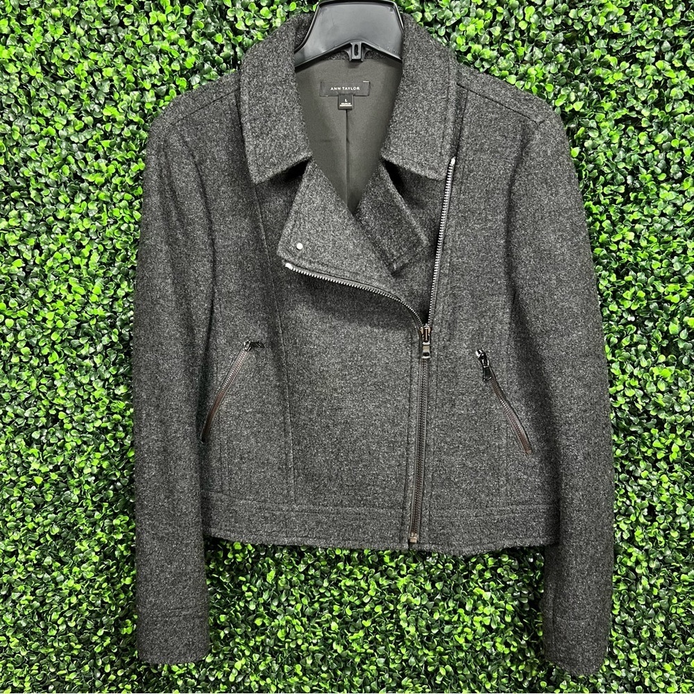 ANN TAYLOR | Wool Blend Moto Jacket - Picture 3 of 10